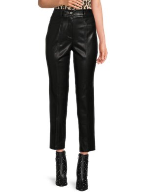 Прямые брюки из искусственной кожи , черный Calvin Klein