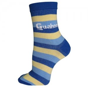 Носки повседневные детские G55-2653AL, синие в полоску, размер 31-34 Guahoo. Цвет: синий/голубой/желтый