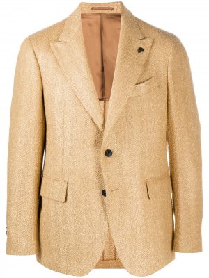 Пиджак с узором в елочку Gabriele Pasini. Цвет: желтый
