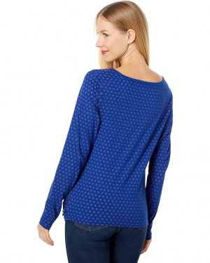 Рубашка U.S. POLO ASSN. Long Sleeve Twist Front Ditsy Knit Shirt, цвет Sodalite Blue
