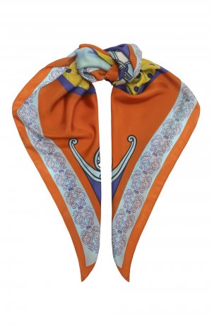 Шелковый платок Неополитен Gourji. Цвет: оранжевый