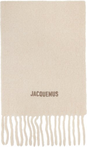 Бело-коричневый шарф Le Chouchou LEcharpe Moisson Jacquemus