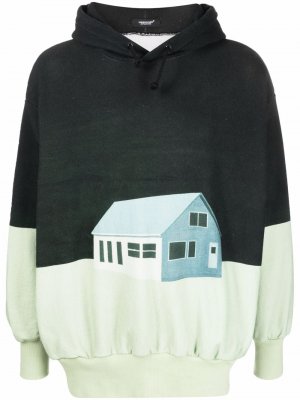 X Manabu Deto house graphic-print hoodie UNDERCOVER. Цвет: черный