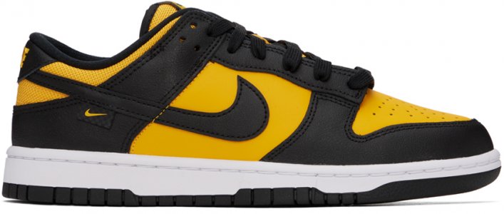 Черно-желтые низкие кеды Dunk Nike