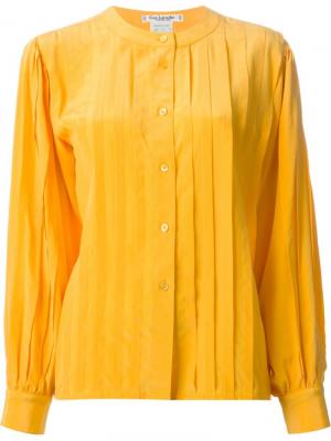 Плиссированная рубашка Guy Laroche Vintage. Цвет: жёлтый и оранжевый