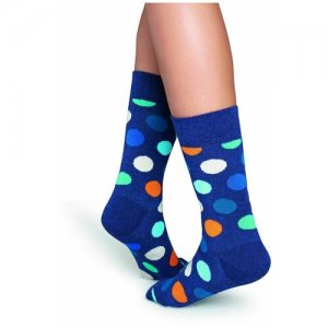 Синие носки унисекс Big Dot Sock в крупный цветной горох (Размер: 25) (Цвет: синий) Happy Socks. Цвет: синий
