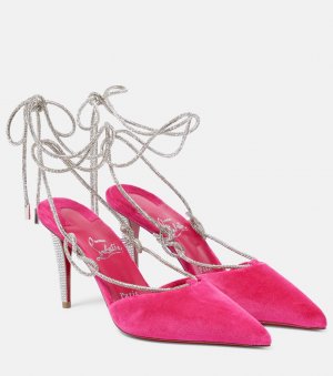 Бархатные туфли astrid lace strass 85 , розовый Christian Louboutin