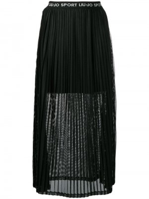 Плиссированная юбка миди Liu Jo. Цвет: черный
