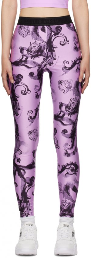 Фиолетовые леггинсы с принтом Versace Jeans Couture