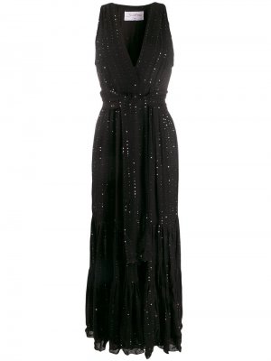 Декорированное длинное платье Sundress. Цвет: черный