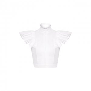 Хлопковая блузка Alexander McQueen. Цвет: белый