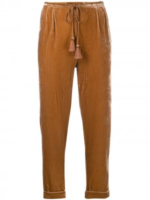 Укороченные фактурные брюки Mes Demoiselles. Цвет: коричневый
