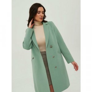 Пальто , размер 44, зеленый КАЛЯЕВ. Цвет: зеленый/оливковый