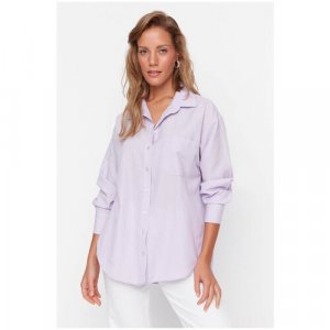 Рубашка , размер 40, фиолетовый TRENDYOL. Цвет: фиолетовый