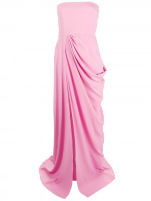 Вечернее платье со сборками Alex Perry. Цвет: розовый