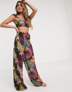 Пляжные брюки с цветочным принтом -Многоцветный Missguided