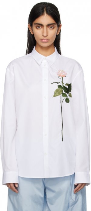 Белая рубашка с выши Simone Rocha