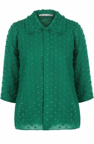 Шерстяная блуза с укороченным рукавом Jupe by Jackie. Цвет: зеленый