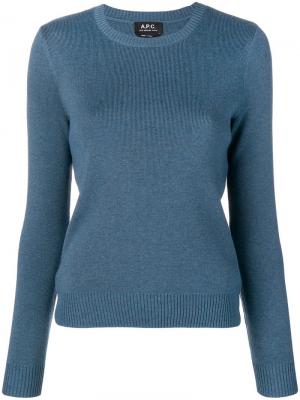 Приталенный пуловер A.P.C.. Цвет: синий