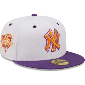 Мужская облегающая шляпа New Era белого/фиолетового цвета York Yankees 2000 World Series Grape Lolli 59FIFTY