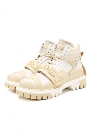 Кожаные ботинки Trekking Dolce & Gabbana. Цвет: бежевый