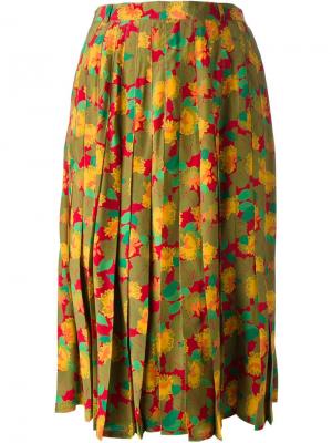 Плиссированная юбка с цветочным принтом Jean Louis Scherrer Vintage. Цвет: многоцветный