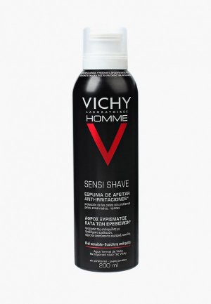 Пена для бритья Vichy HOMME, против раздражения кожи, с Антибактериальным действием, 200 мл. Цвет: прозрачный