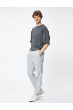 Классические брюки Slim Fit с эластичной резинкой на талии и карманом пуговицах, серый Koton