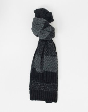 Черно-серый шарф в полоску -Черный Only & Sons
