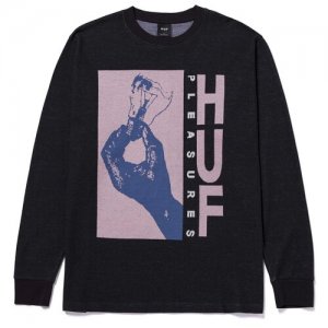 Лонгслив HUF X PLESUARES Light Up Jacquard Long Sleeve Knit Shirt / L. Цвет: черный