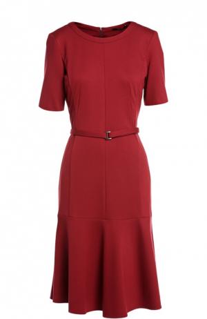 Платье джерси с поясом Windsor. Цвет: бордовый