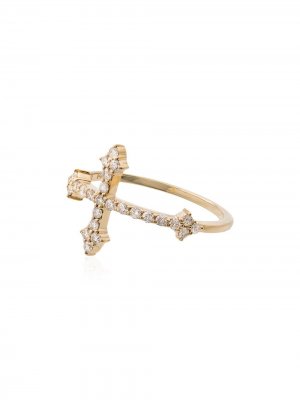 Золотое кольцо Cross с бриллиантами DRU.. Цвет: желтый