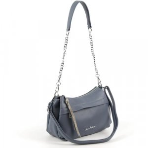 Женская сумка через плечо из эко кожи с тремя отделениями 6656 Грей Блу (131875) Anna Fashion. Цвет: синий