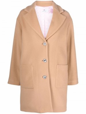 Однобортное пальто Chiara Ferragni. Цвет: бежевый