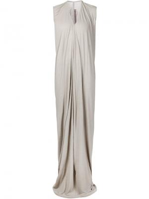 Драпированное длинное платье Rick Owens Lilies. Цвет: серый