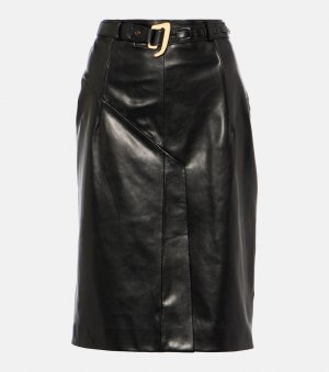 Кожаная юбка миди с поясом , черный Tom Ford