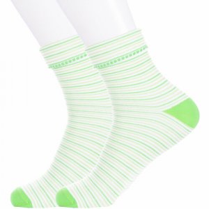 Носки 2 пары, размер 20-22, зеленый, белый LorenzLine. Цвет: белый/зеленый/салатовый