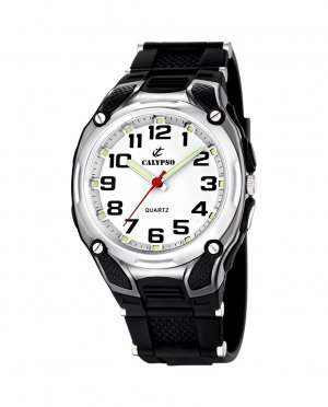 K5560/4 Черные резиновые мужские часы в уличном стиле , черный Calypso