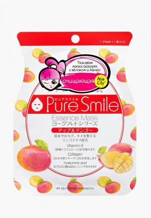 Маска для лица Pure Smile на йогуртовой основе с яблоком и манго, 1 шт. Цвет: белый