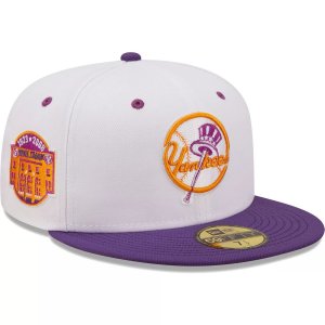 Мужская облегающая шляпа New Era белого/фиолетового цвета York Yankees Final Season на стадионе Original Yankee Stadium Grape Lolli 59FIFTY