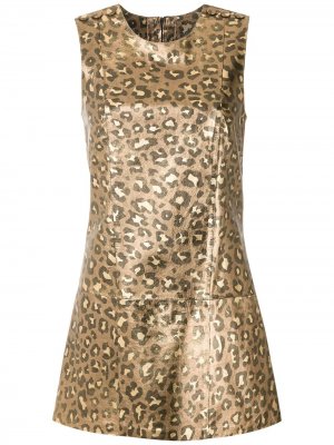 Платье мини Jaguar с эффектом металлик Andrea Bogosian. Цвет: золотистый