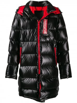 Удлиненный пуховик Anniversary 20th Philipp Plein. Цвет: черный