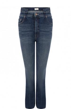 Укороченные расклешенные джинсы с потертостями Mother Of Pearl. Цвет: синий