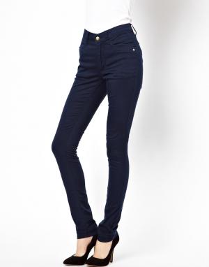 Tемно-синие зауженные джинсы с прорезным карманом Monkee Genes. Цвет: темно-синий
