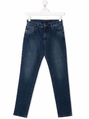 Узкие джинсы с принтом Rich John Richmond Junior. Цвет: синий