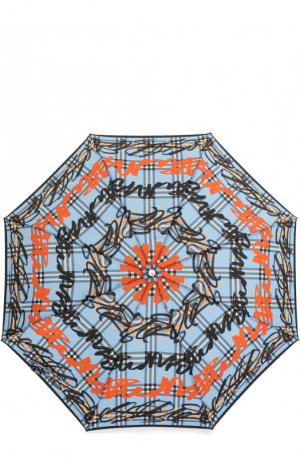 Складной зонт с принтом Burberry. Цвет: голубой