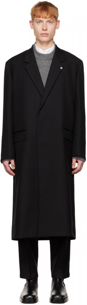 Черное острое пальто Jil Sander