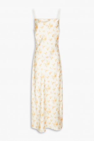 Атласное платье миди Eila с цветочным принтом HOLZWEILER, кремовый Holzweiler