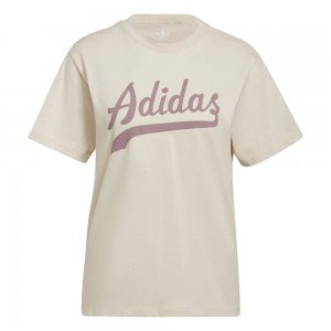 Женская футболка Regular T-Shirt adidas. Цвет: бежевый