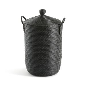 Корзина для белья из плетеной рисовой соломы, Honoka AM.PM. Цвет: черный